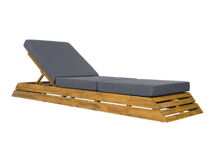 Chaise Lounge Set With Cream 3 Fold Cushion, 3 Position Adjustable Backrest