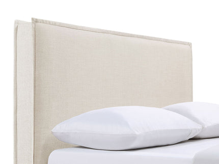 Queen / Full Size Upholstered Headboard With Flange Details - Sand