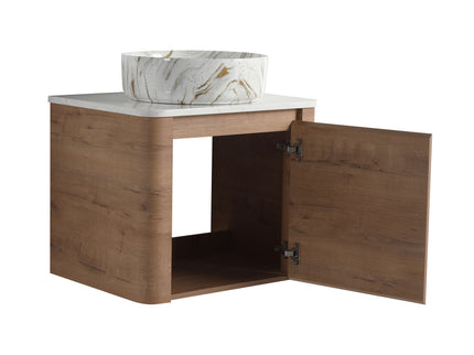 Wall Mounted Bathroom Vanity With Art Sink, 1 Soft Close Door