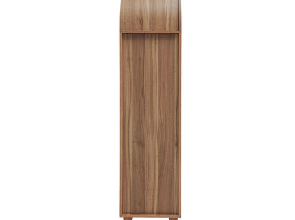 Tall Kitchen Pantry Cabinet With Hollow Carved Doors 2 Drawers And Adjustable Shelves Storage Display Cabinet For Kitchen Dining Room Or Living Room - Walnut