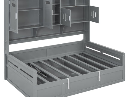 Daybed With All-In-One Cabinet And Shelf