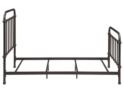 Twin Panel Bed With Ornate Design - Bronze