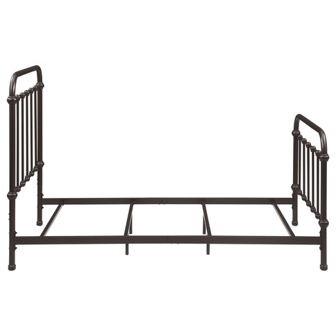 Twin Panel Bed With Ornate Design - Bronze