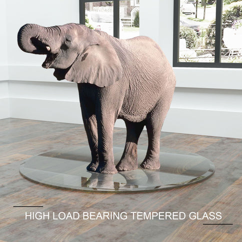 36" Round Tempered Glass Table Top Clear Glass 1 / 4" Thick Flat Polished Edge - Transparent