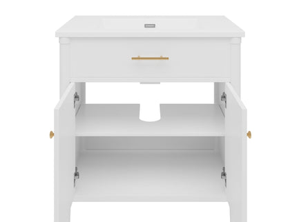 Bathroom Vanity With Sink, Soft Close Doors And Adjustable Shelf