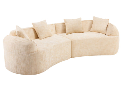 Curved Compressed Sofa, Nordic-Style Design For Living Room