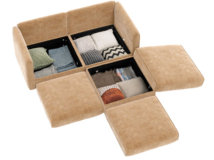 Contemporary Elegant Sofa With Storage And Ottoman
