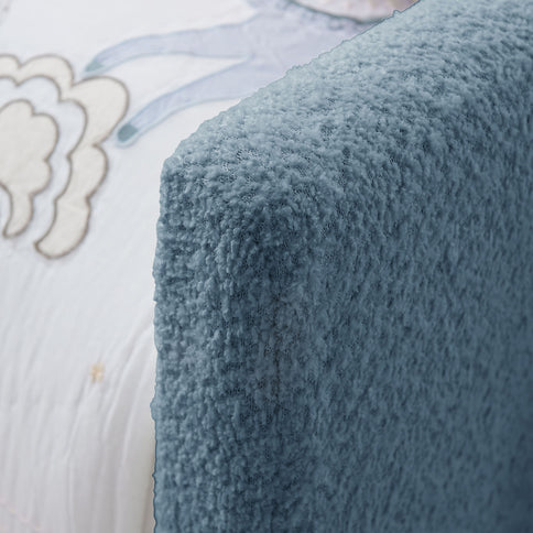 Cute Rabbit Ear Upholstered Platform Bed Frame With Safety Rail
