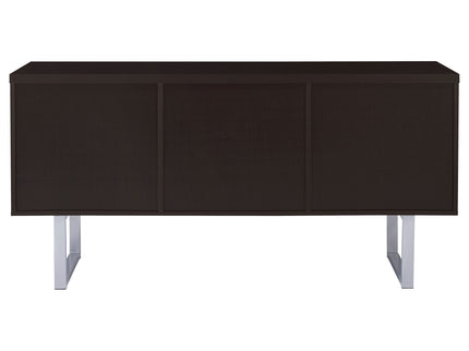 5 Drawer Credenza With Open Shelving - Cappuccino