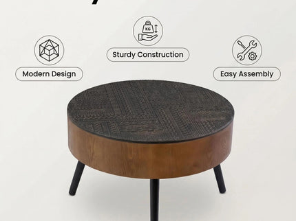 Round Coffee Table With Storage Function For Living Rooms