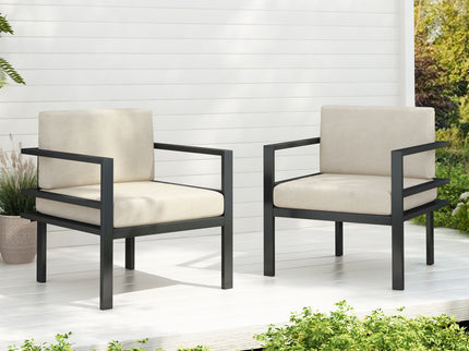 Modern Outdoor Lounge Chair With Aluminum Frame And Weather Resistant Cushions