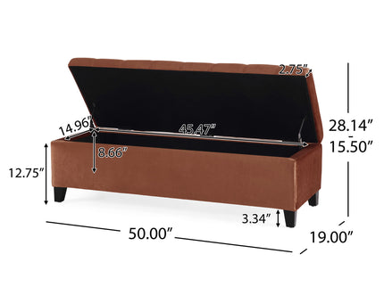 Wendover - Elegant Tufted Storage Bench With Lift-Up Top And Birch Wood Legs