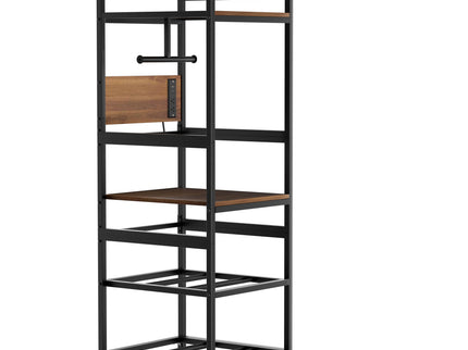 3D Printer Stand With Filament Storage, T-Type Holder, Built In Power Panelб Open Frame Printer Workstation - Black