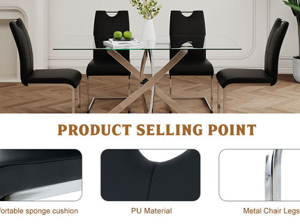 Modern Dining Chairs With Padded Seat And Metal Legs