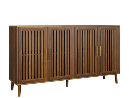 Grille Striped Sideboard Buffet Cabinet With Storage