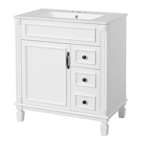 Bathroom Vanity With Sink, Cabinet With 2 Drawers And Adjustable Shelf