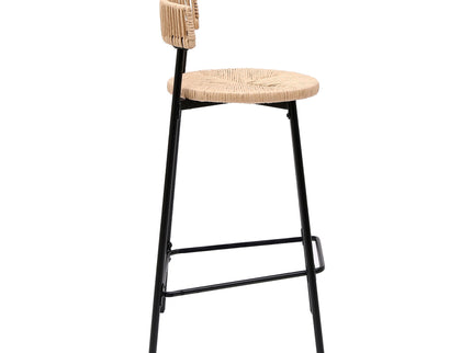 Boho Style Handwoven Paper Rope Counter Stools (Set of 2)