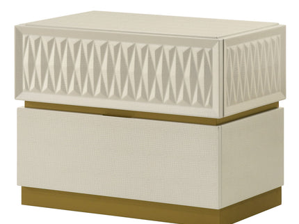 Stanley - 2 Drawer Nightstand With Crocodile Texture - Gray