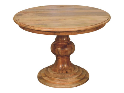 Round Turned Dining Table - Oak