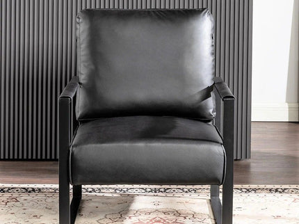Classic Mid Century Modern Accent Chair With Durable Square Metal Frame, Armchair