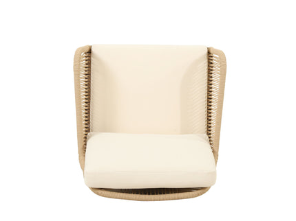 Outdoor Club Chair With Rope Weave Design - Teak