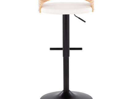 Grotto - Contemporary Adjustable Barstool With Swivel & Straight T Footrest (Set of 2)