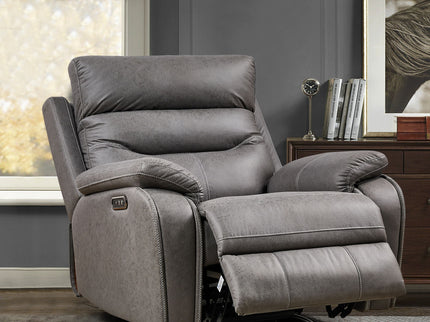 Liyasi - Dual Okin Motor Rocking And 240° Swivel Single Sofa Seat Recliner Chair Infinite Position, Head Rest With Power Function