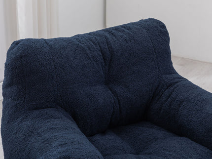 Soft Teddy Fabric Tufted Foam Bean Bag Chair With Teddy Fabric