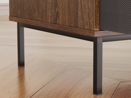 Grain Record Player Stand, Media Console With Speaker Shelf & 2 Drawers