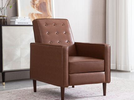 Mid-Century Modern Recliner With Button Tufted Waffle Stitch