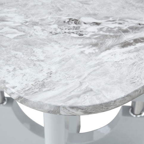 Modern Dining Table With Sleek Hollow-Out Frame And Accents