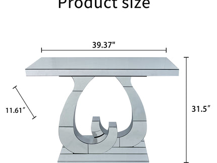 Double C - Base Rectangular Sofa Table For Living Room - Silver