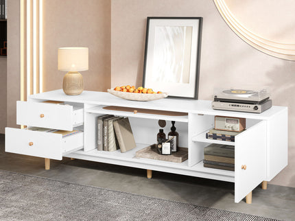 70" TV Stand With Drawers - White