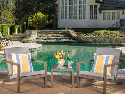Celestaria - 3 Piece Outdoor Chat Set With Adirondack Chairs, Cushions And Side Table