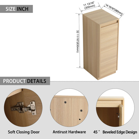 Soft Close Door Freestanding Bathroom Vanity With Sink, 1 Small Storage Cabinet
