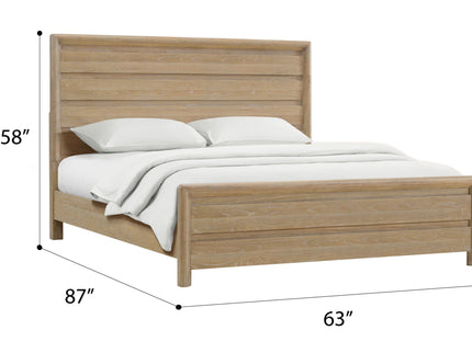 Panel Bed Frame With Unique Headboard And Included Slats
