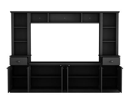 Minimalist Entertainment Wall Unit Set With Bridge For TVs Up To 75"