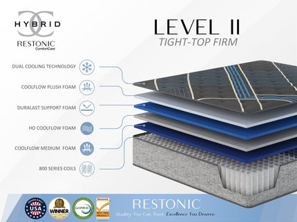 Tempagel - 13" Lux Firm Mattress With Cooling And Support