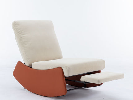 Modern Rocking Chair Recliner, Comfy Rocker Nursery Chair With Footrest, Accent Reading Chair, Upholstered Lounge Chair For Relaxing, Resting, Soft Padded Rocker For Indoor Living Room Bedroom