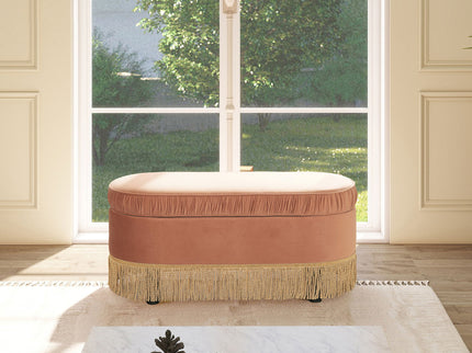 Serena - Contemporary Design Oval Storage Bench Ottoman