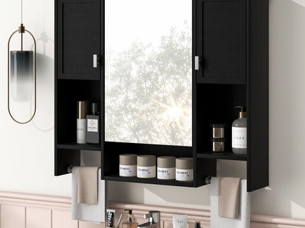 Wall Mounted Bathroom Storage Cabinet With Mirror, Medicine Cabinet With Towel Bar