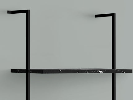 Bookshelf, Bookcase, Etagere, Ladder, 5 Tier, For Office, Marble Look Contemporary & Modern