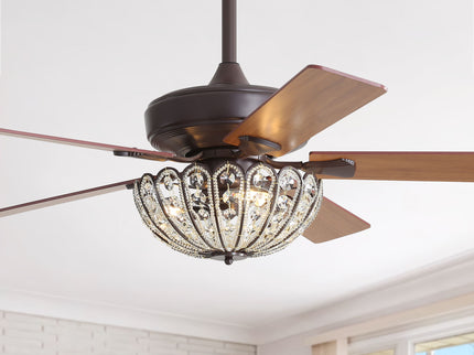 52" Ceiling Fan, 5 Blades, Reversible DC Motor - Coffee