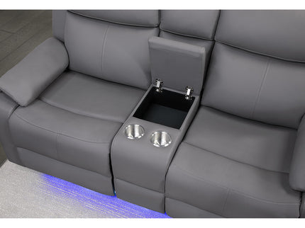 Blanche - Reclining Set With LED Lights, Speaker