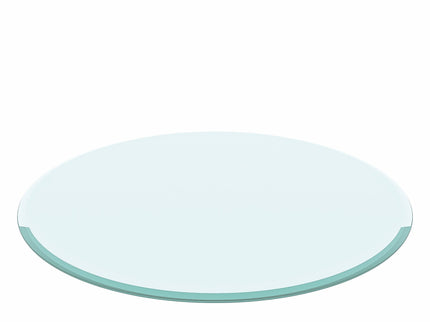 30" Round Tempered Glass Table Top Clear Glass 2 / 5" Thick Beveled Polished Edge - Transparent