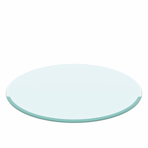 30" Round Tempered Glass Table Top Clear Glass 2 / 5" Thick Beveled Polished Edge - Transparent