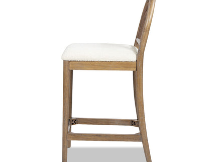 Leon - Arched Back & Upholstered Counter Stool (Set of 2) - Ivory White