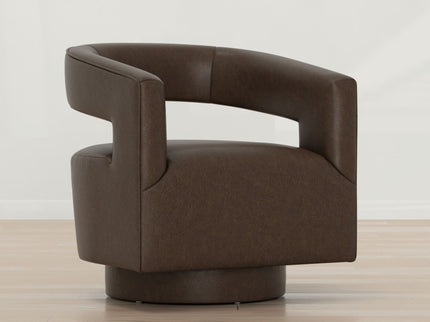 Swivel Accent Chair With Geometric Backrest