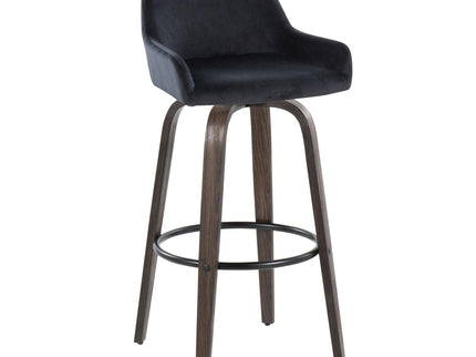 Daniella - Contemporary Fixed Height, Barstool With Swivel With Round Footrest (Set of 2)
