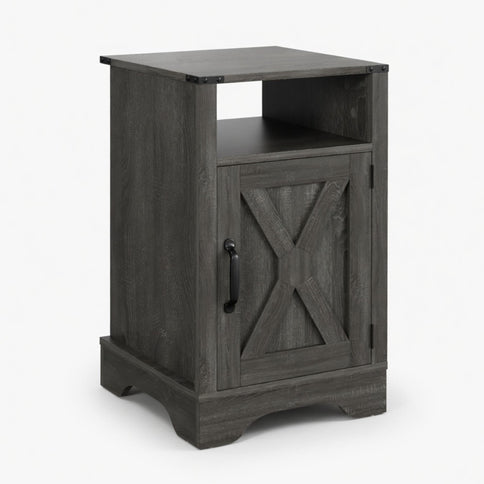 Farmhouse Nightstand, Charging Station & Storage